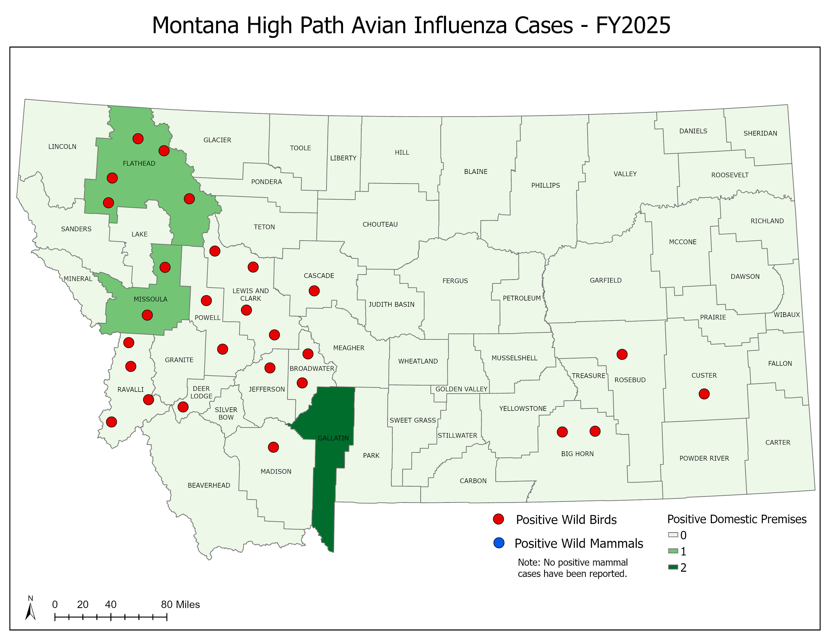 MT HPAI Cases FY2025